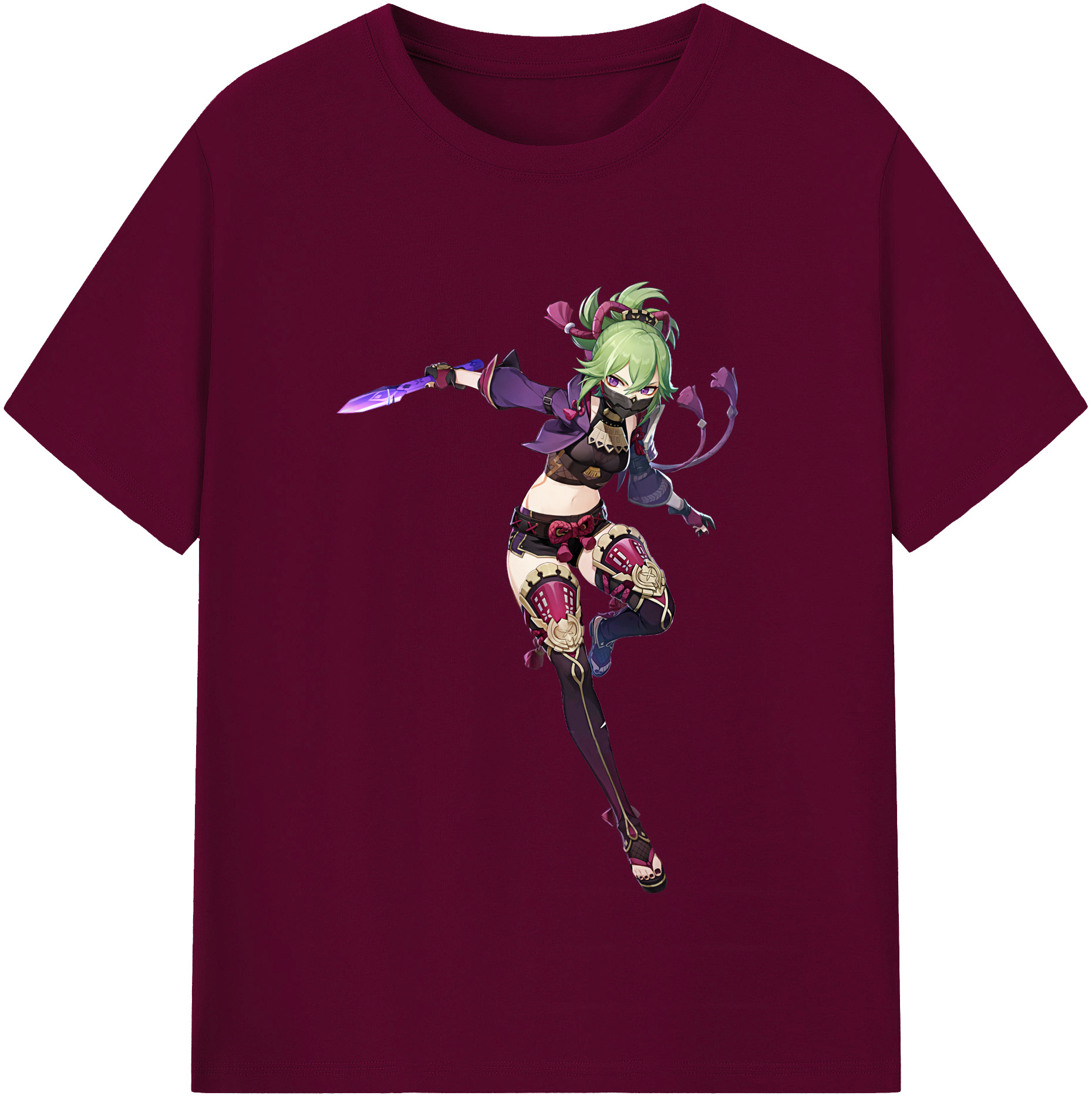 げんし神  久岐忍 くき しのぶ genshin Kuki Shinobu レディースカジュアルプリントTシャツ（綿100％）